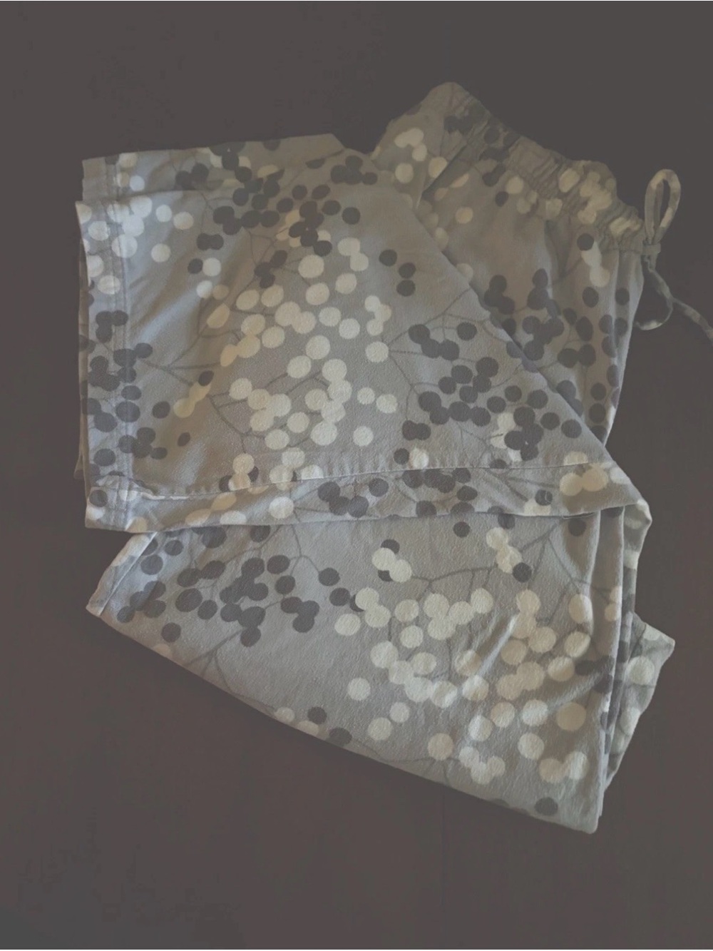 Garnet Hill Gray Berry Pattern Flannel Sleep Pants Originally $59++
